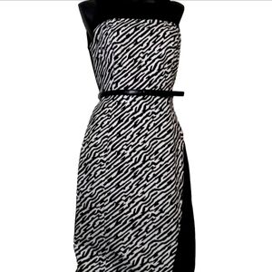 Classiques Entier Women Size 4 Zebra Print Sleevless Bodycon Midi Dress B22#9